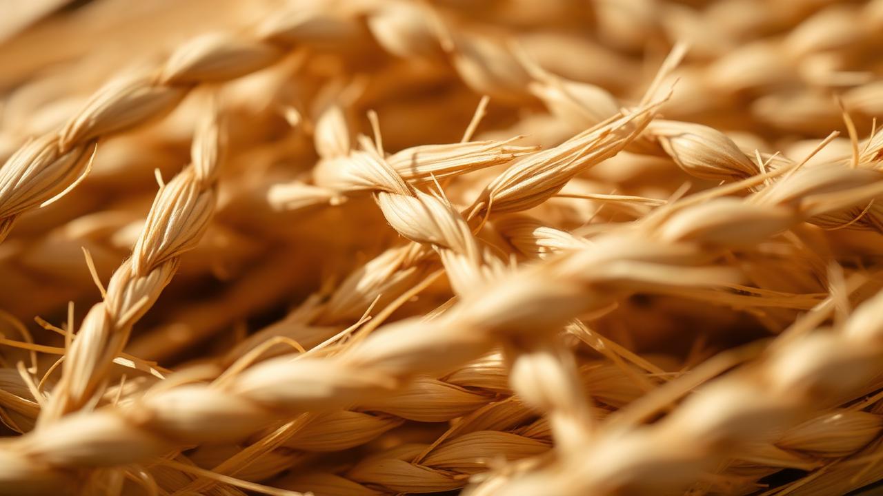 Close-up of natural hemp fibres